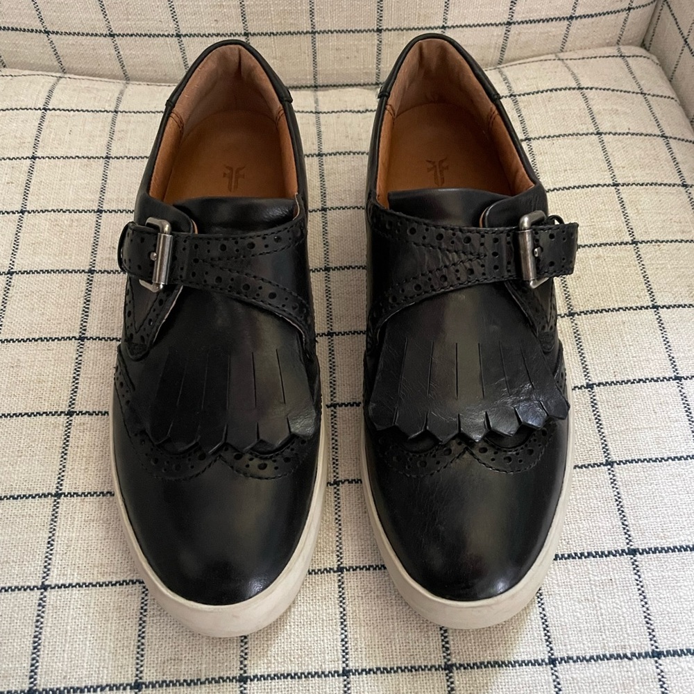 Frye Brea Kiltie Black Leather Brogue Loafer Sneaker 6.5